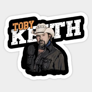 toby keith comic vintage style Sticker